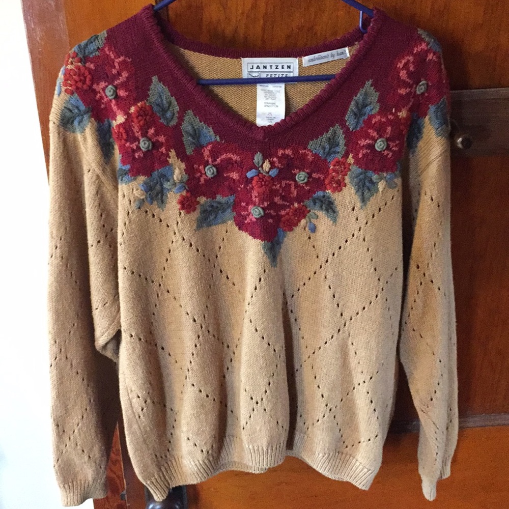 Jantzen Hand Embroidered Sweater